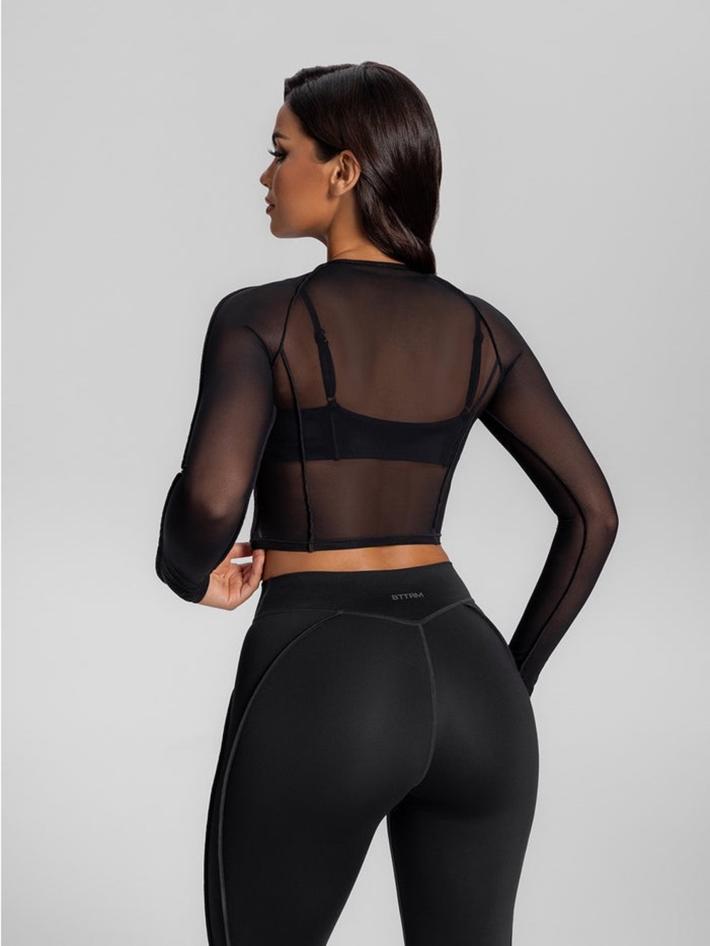 New BetterMe Semi-Sheer High-Rise Leggings and Contoured Sheer Long Sleeve Crop - Picture 6 of 11